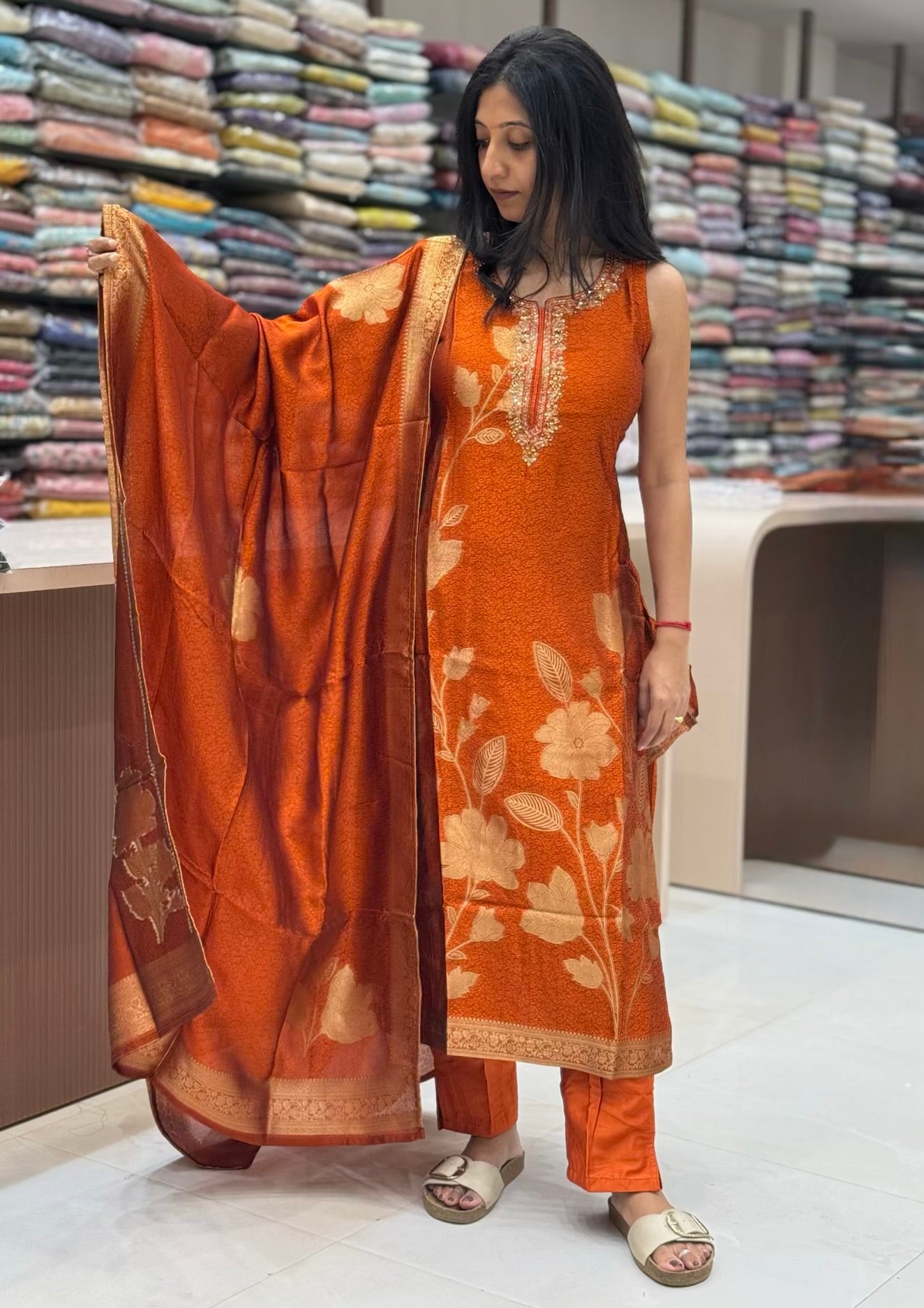 Banarasi Straight suit